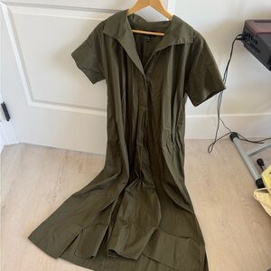 Banana Republic Cruz Spiced Olive Green Maxi Dress